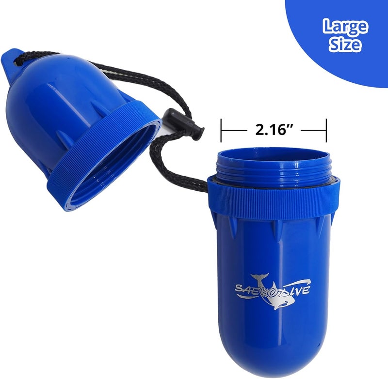 Saekodive Cylinder Dry Box with Lanyard - Waterproof Container, Watertight Key Pouch Holder - For Snorkeling, Boat, Kayak and Water Activities (Yellow, Large) - Image 3